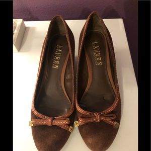 Beautiful suede Ralph Lauren Wedge heels